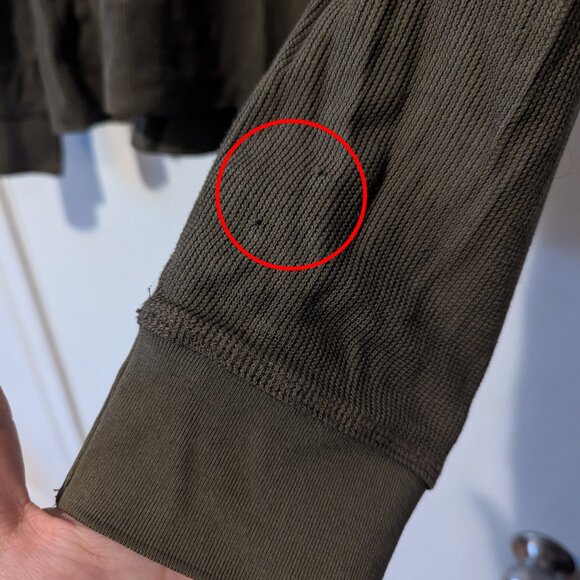 VINCE - Textured cotton blend green hoodie - Sz M - Picture 10 of 10